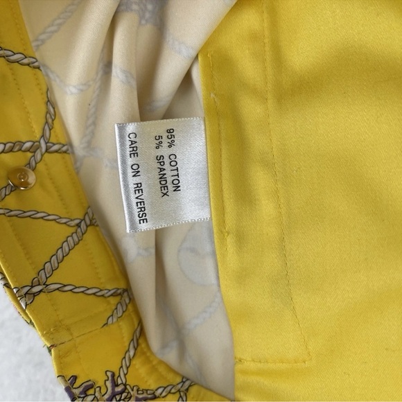 St John Sport by Marie Gray Womens Seashell Stretch Jacket Sz L Yellow Button Up - Picture 4 of 11